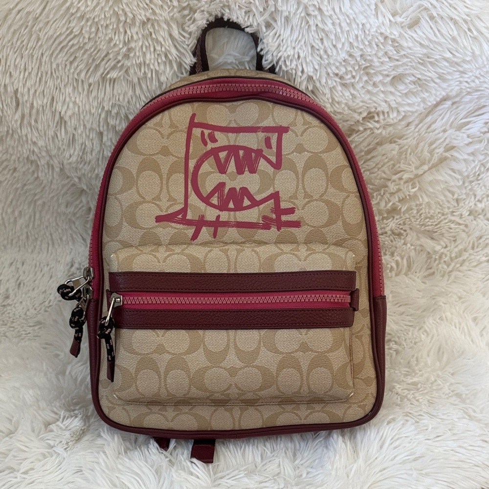 coach charlie backpack stores In Tea Rose Floral Print Nylon Charlie Backpack In Tea Rose Floral Print Nylon (Coach F57635)Silverblack Multidetailsprinted Nyloninside Zip And Multifunction Pocketszip Leather Backpacks Coach Backpack Charlie